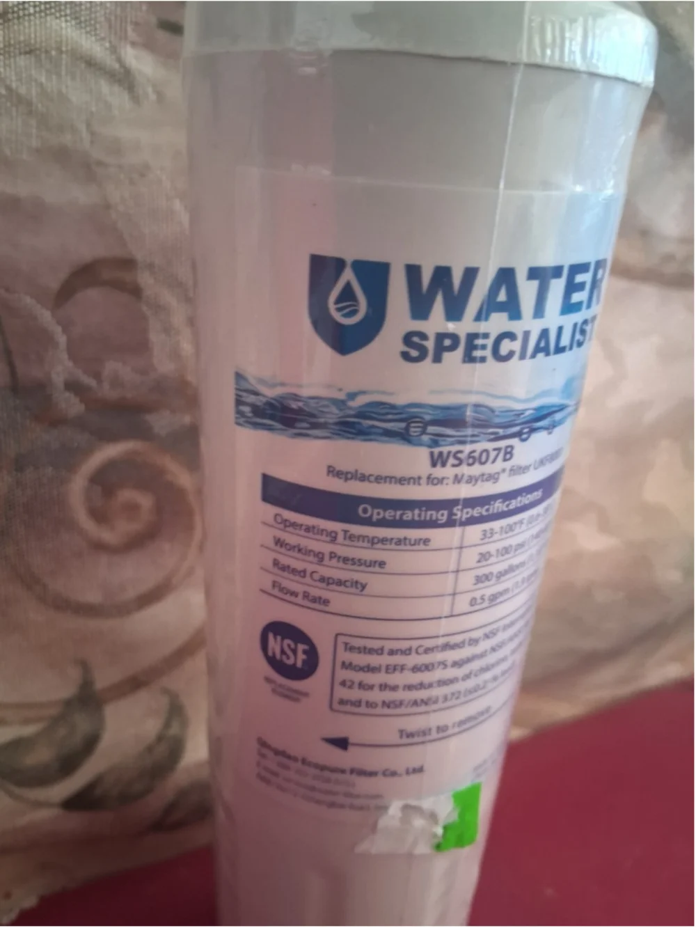 Water Specialist WS607B Carbon Filter Cartridge For Maytag UKF8001 Chlorine Lead
